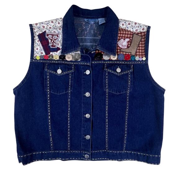 Texas A&M Aggies Denim Vest L | Handmade One of a Kind Boho Western Collegewear - Picture 4 of 15